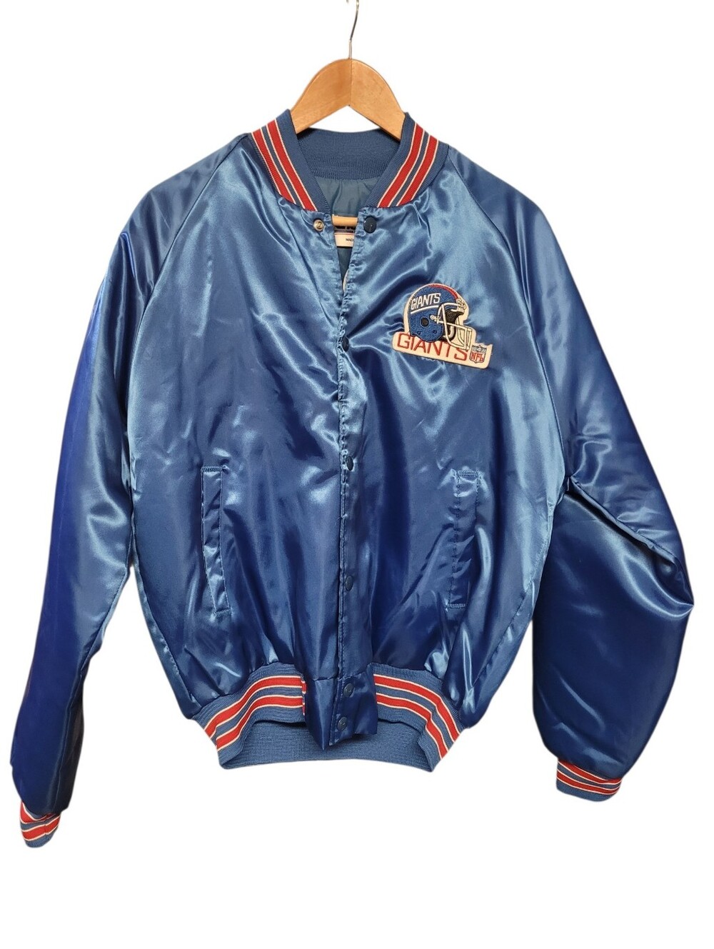 NFL New York Giants Satin Bomber Jacket (1980s, Vintage)